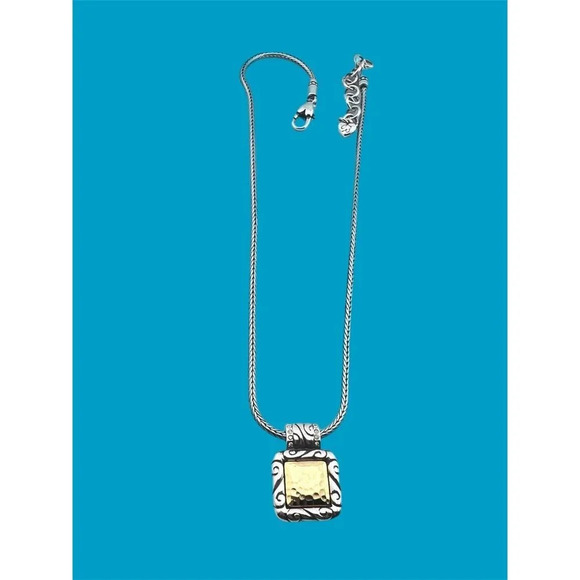 Brighton REGINA Silver Gold Pendant Necklace Reversible - Picture 3 of 6